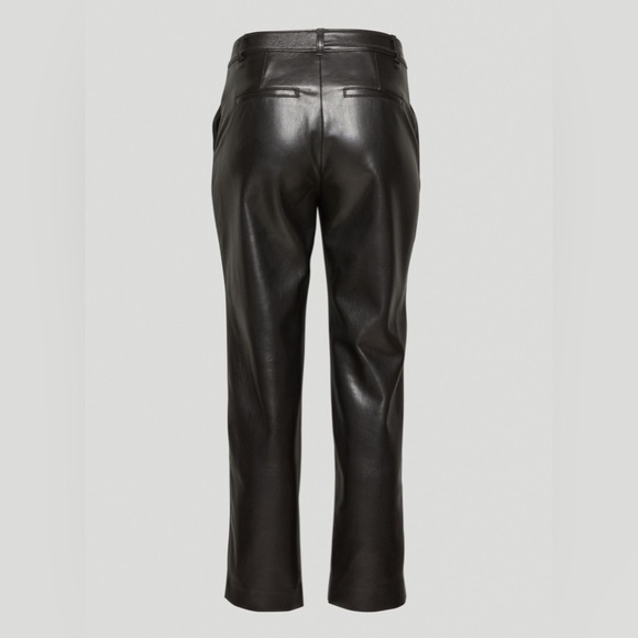 Aritzia Babaton Command Cropped Black Leather Pant Size 2 - Picture 5 of 12